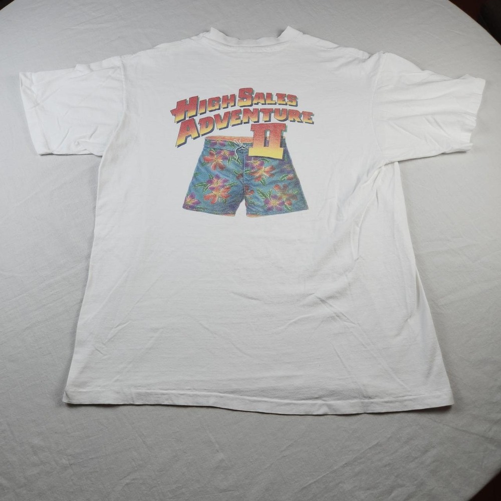 Vintage Apple High Sales Adventure II T-Shirt Mens XL White Hanes Single Stitch